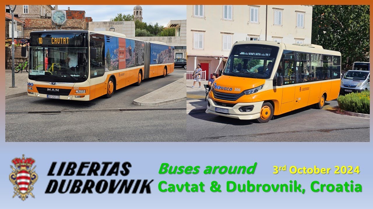 Croatia, Cavtat: Libertas buses around Cavtat and Dubrovnik on Thursday 3rd October 2024