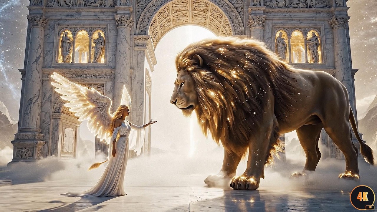 The Heavenly Lion: Guardian of Angels | 4K Cinematic Spiritual Journey
