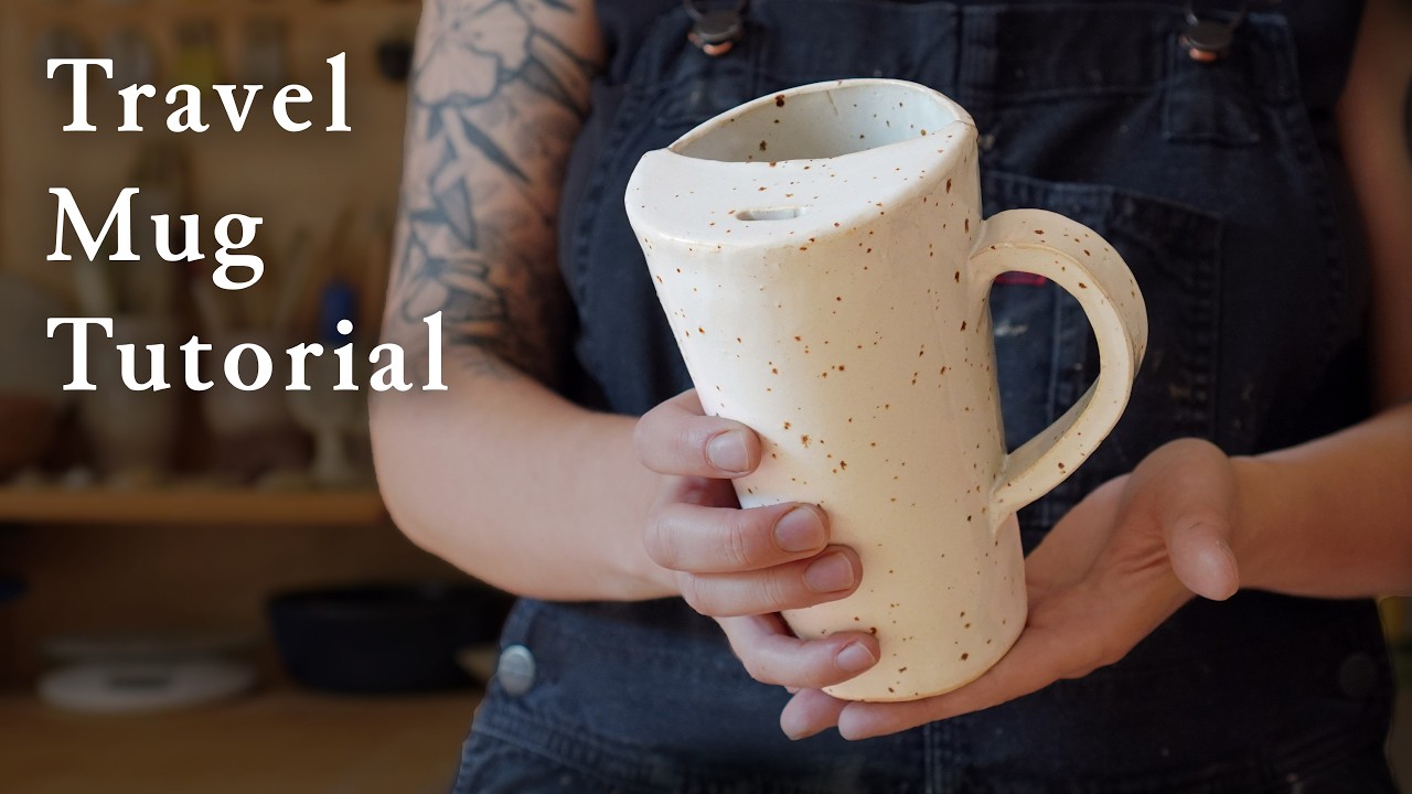 Slab pottery Travel Mug tutorial with template