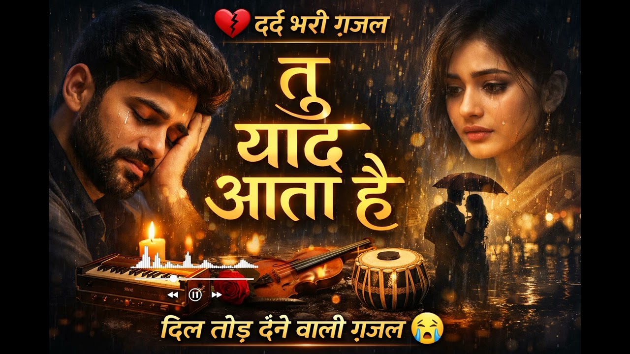 तू याद आता है | दर्द भरी ग़ज़ल | Sad Ghazal Hindi Lyrics | Heart Touching Ghazal✅ 