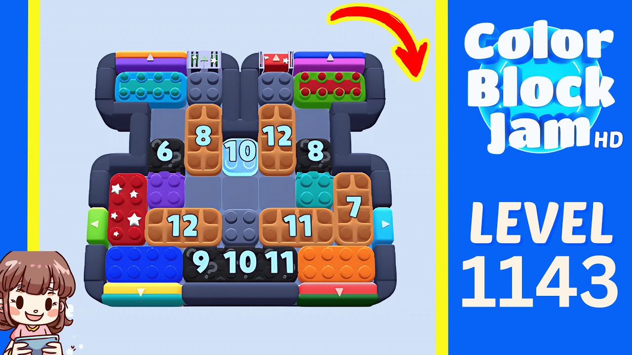 Color Block Jam Level 1143 Solution Walkthrough