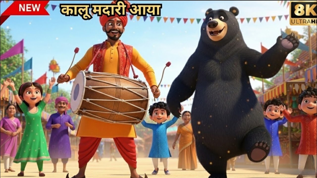 कालू मदारी आया 🐻🎪 | Kalu Madari Aaya | Hindi Kids Rhymes | Hindi Songs | Kalloo Rhymes