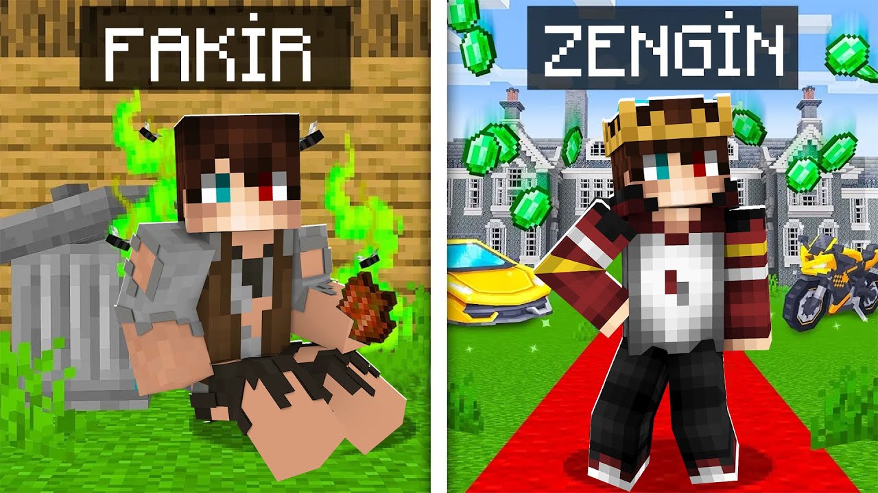 1$ FAKİR MESLEK vs 100.000$ ZENGİN MESLEK - Minecraft