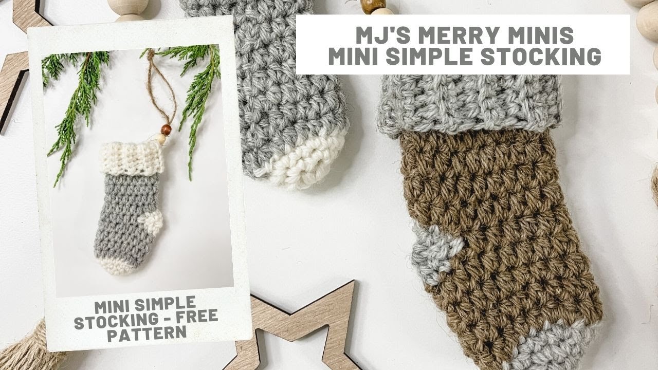 Mini Simple Stocking Ornament - Free Crochet Pattern