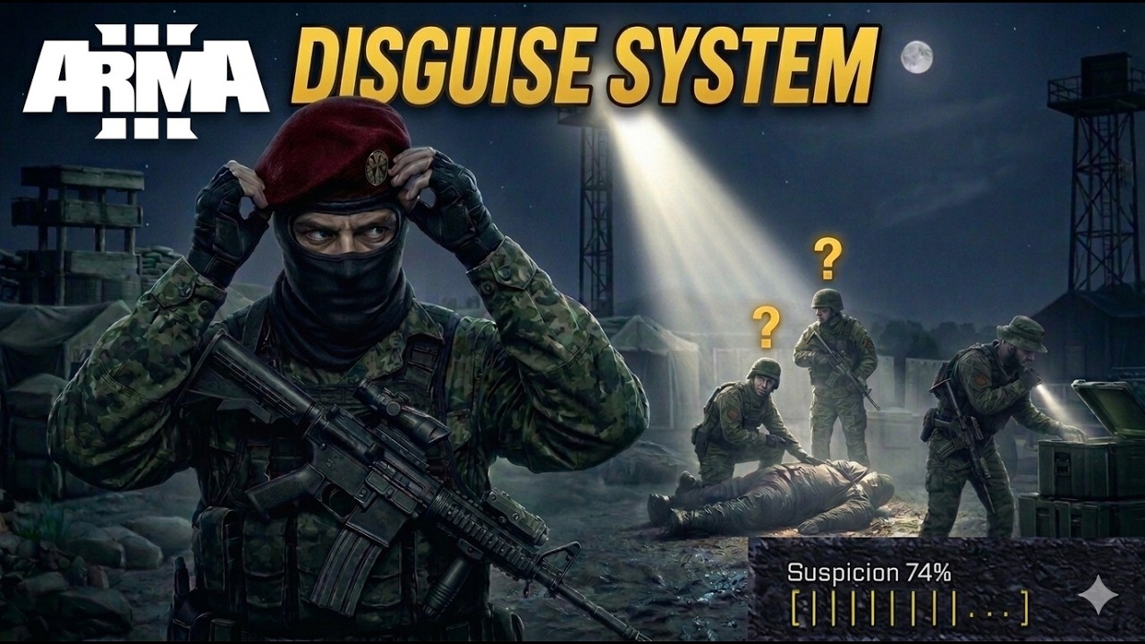 Guards were getting Suspicious as I walked through their Base disguised as them (Arma 3 script)