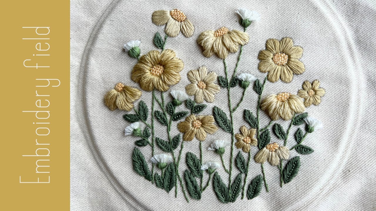 Wonderful voluminous flower embroidery with free pattern
