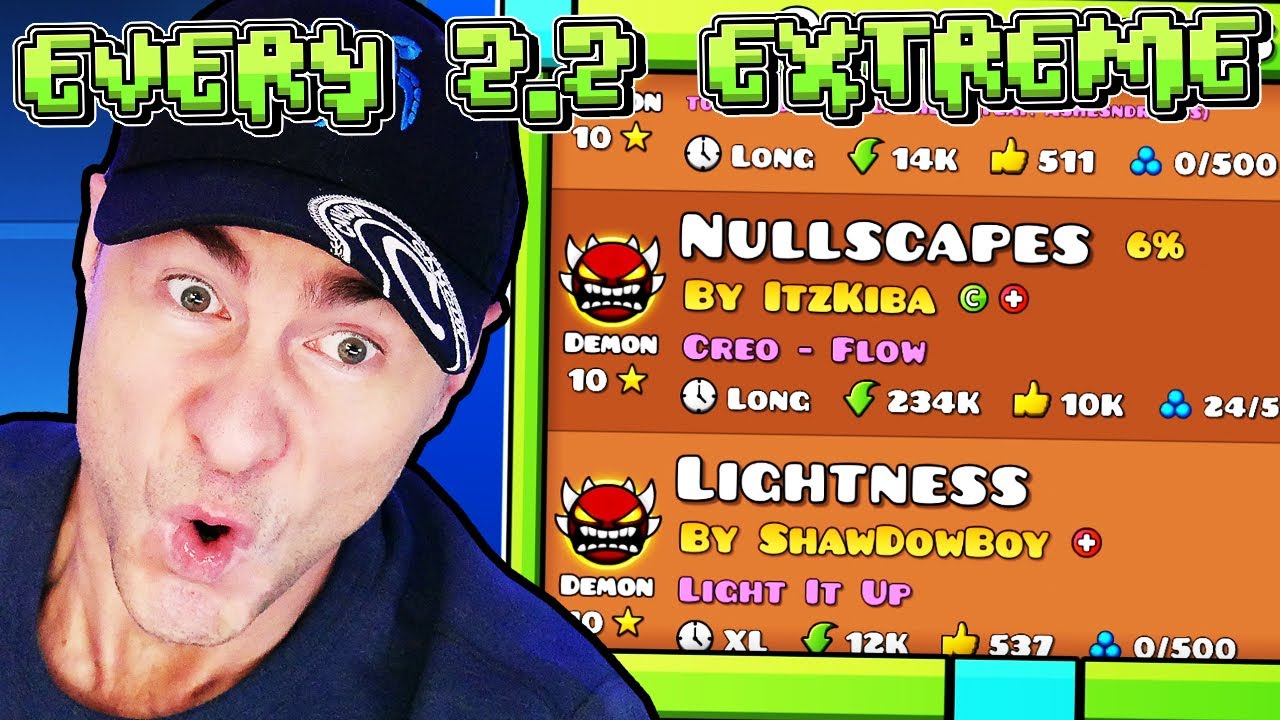 1 Attempt on EVERY 2.2 EXTREME DEMON