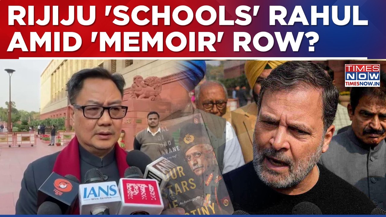 Kiren Rijiju Blasts Rahul Gandhi Amid Naravane's Book Controversy, 'Schools' LoP On Decorum Of House