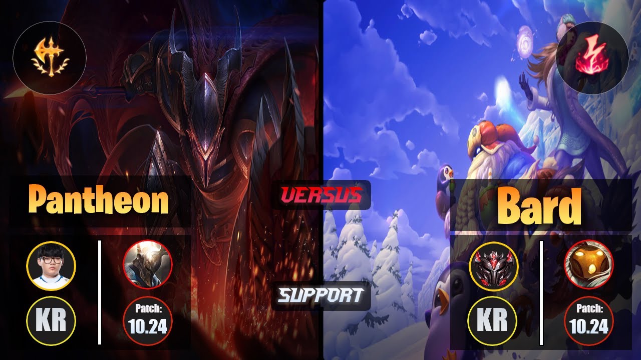 Hoit PANTHEON (Support) [Conqueror] VS BARD - Grandmaster KR Patch 10.24