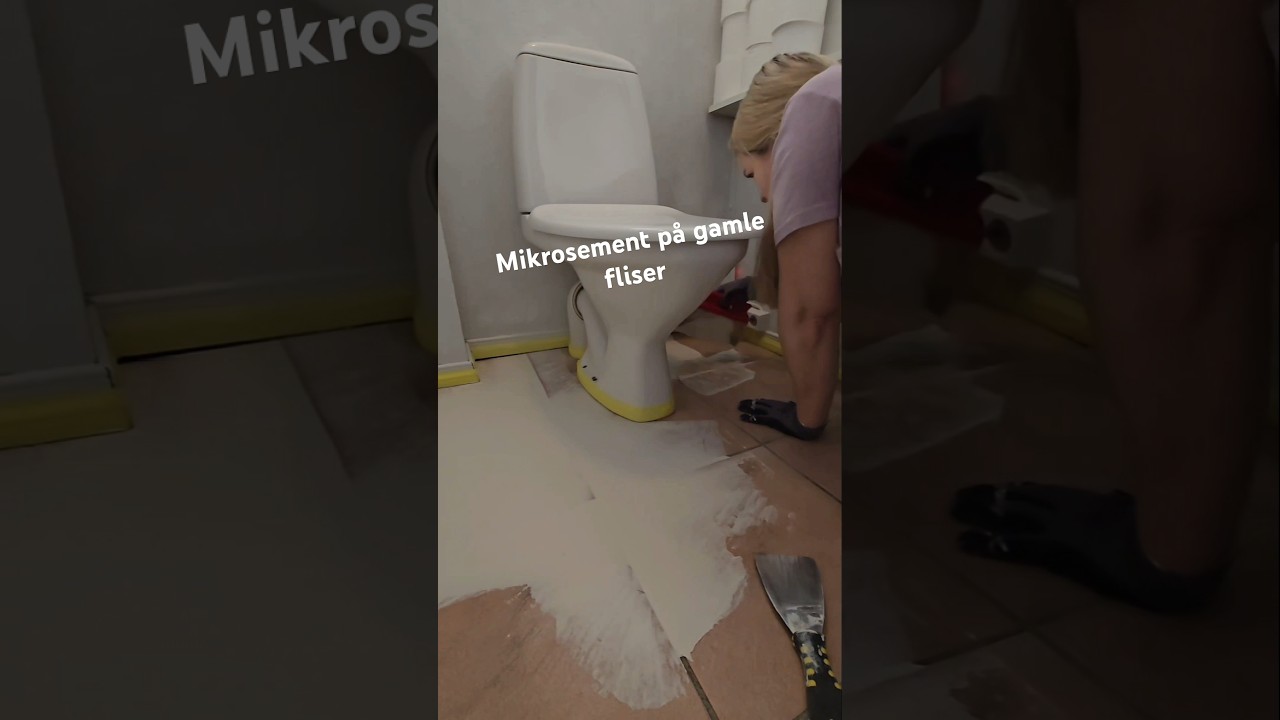 Mikrosement p&aring; gamle fliser😊👌 #mikrocement #diy #mikrocementas #mikrosementhamar