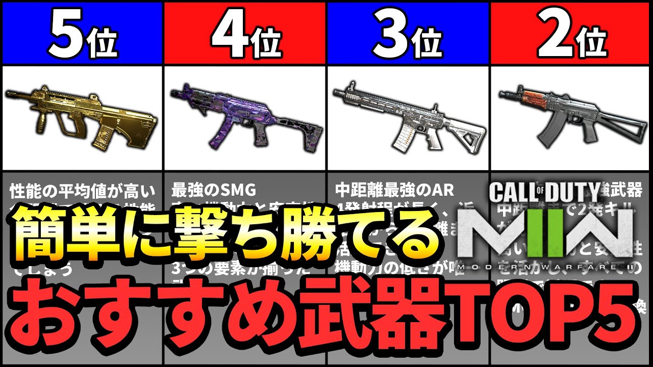 初心者でも撃ち勝てる!!おすすめ武器TOP5【CoD:MW2】