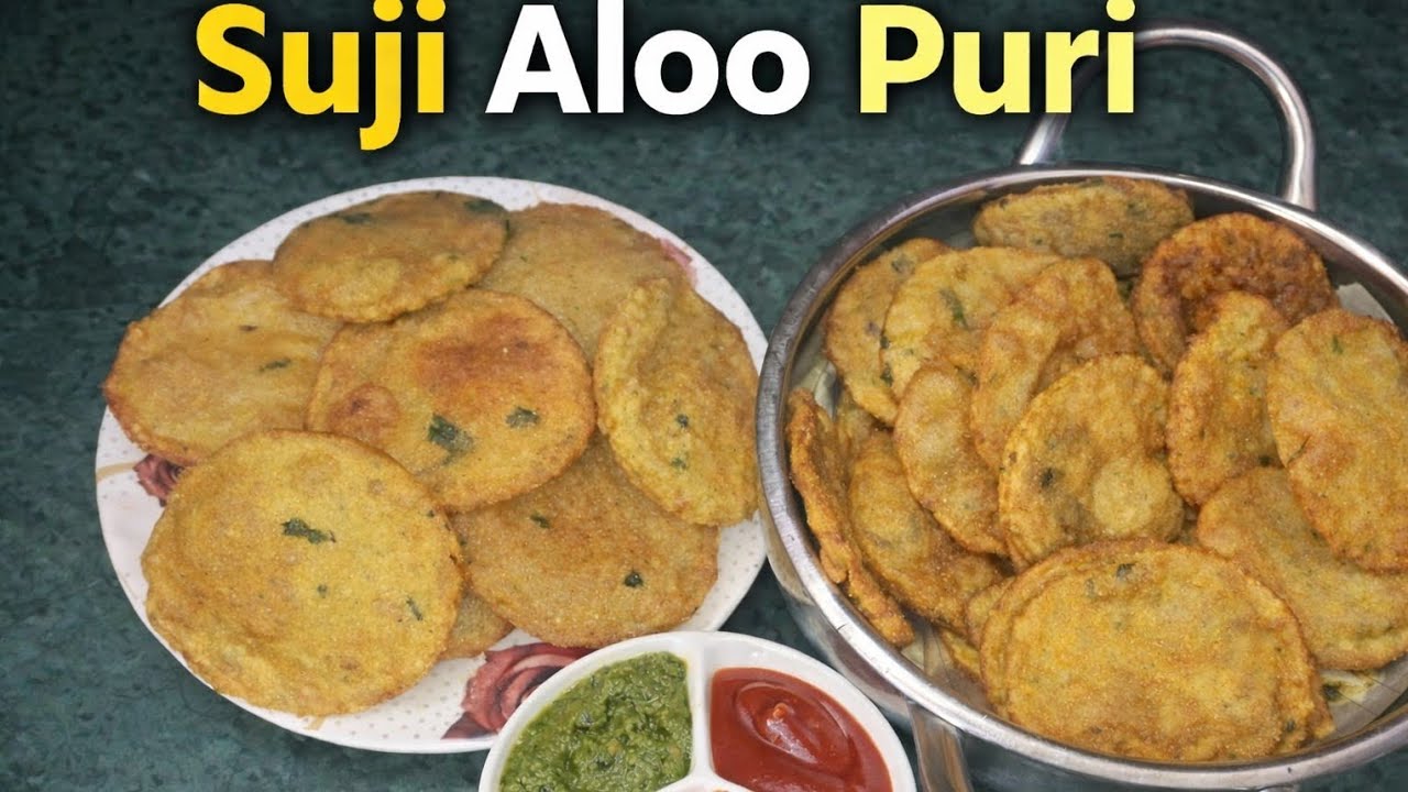 Aloo suji ki poori|आलू सूजी की मसाला पूरी| suji aloo ki puri| semolina potatoes puri| evening snacks