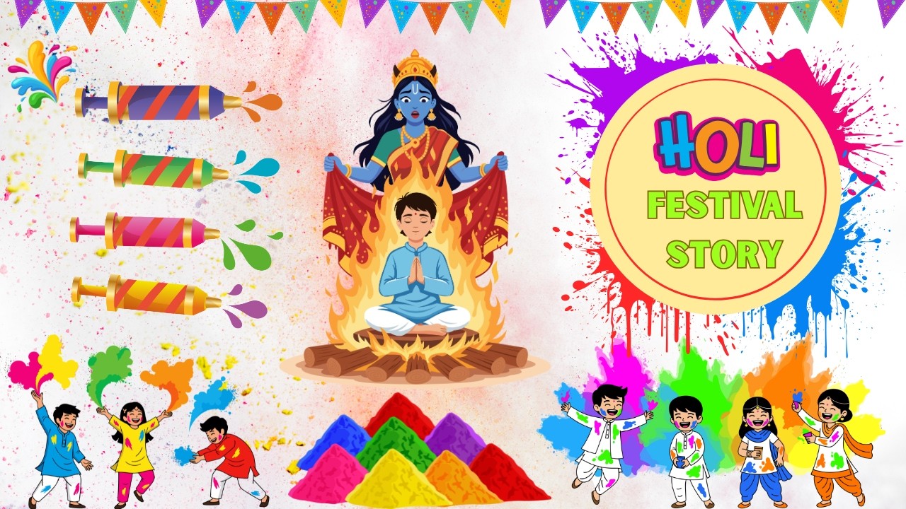 Why we celebrate Holi?Story behind festival of colours Holi?Holi video for kids!Colour Festival HOLI