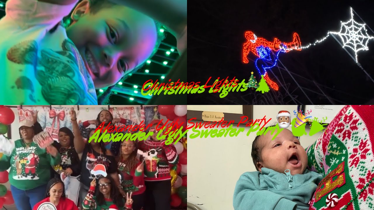 Weekend Christmas Vlog:: Christmas Lights 🎄 || Ugly Sweater Party 🎅🏽🥳