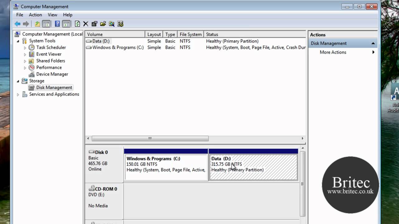 How to Resize a Partition in Windows 7 or Vista by Britec
