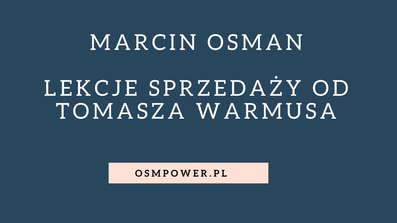 Lekcje od Tomasza Warmusa