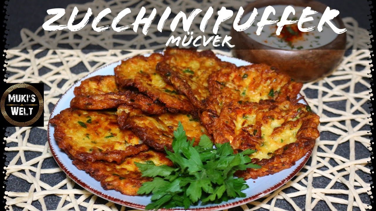Zucchinipuffer/Rezept/Mücver/Vegetarisch/Zucchini Frikadellen