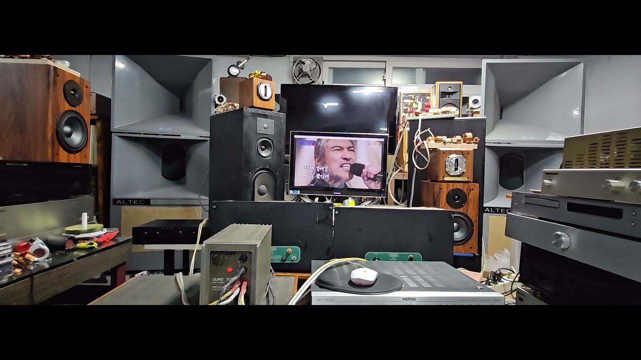 남자의 후회 중년 트롯  청음기 파워앰프 쿼드 303 프리앰프 리복스 A720  청음 스피커  알텍 A5 