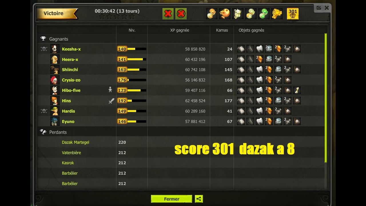 Dazak Martegel score 301 MAJ 2.48