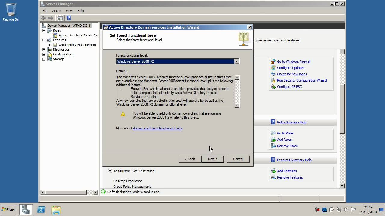 Installing Active Directory - Windows Server 2008 R2