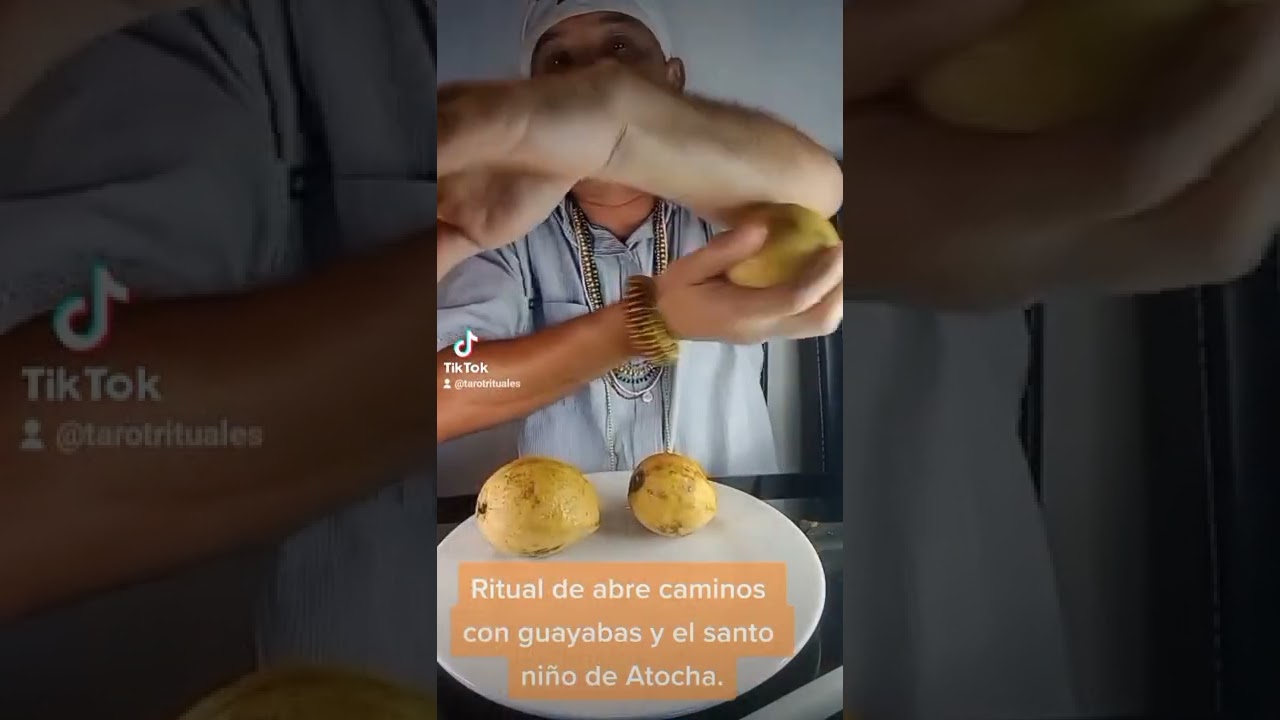 Ritual de abre caminos con guayabas y el santo niño de Atocha.