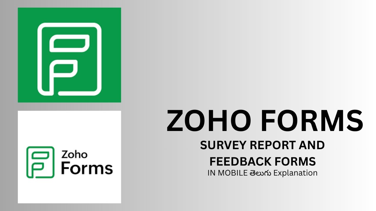 How to create a ZOHO FORMS Mobile version with Telugu Explanation #forms #zoho #zohoforms