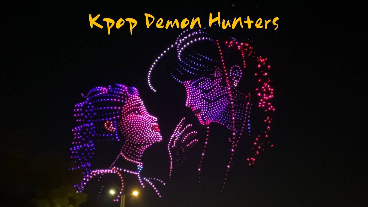 [4K] Обновлено и возвращено 😍 Специальное дрон-шоу K-Pop Demon Hunters «Encore Performance» 🇰🇷📸 П...