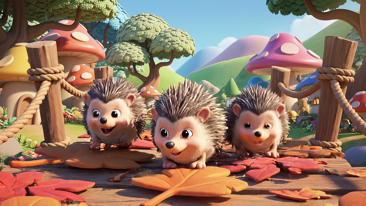 Cinco Pequeños Amigos Erizos se Mueven | Canciones de Animales y Rimas para Niños