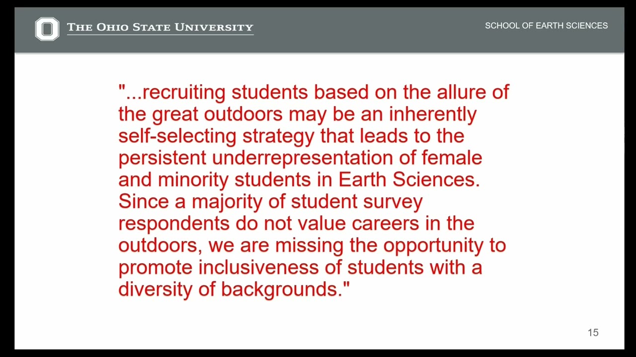 Questioning how we recruit students from historically marginalized communities into the geosciences