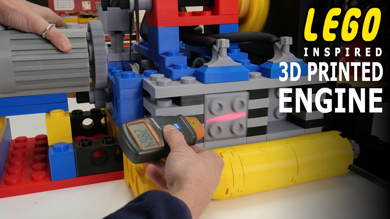 GIANT scale Lego inspired engine! - 3D Printed - Mantis Hacks