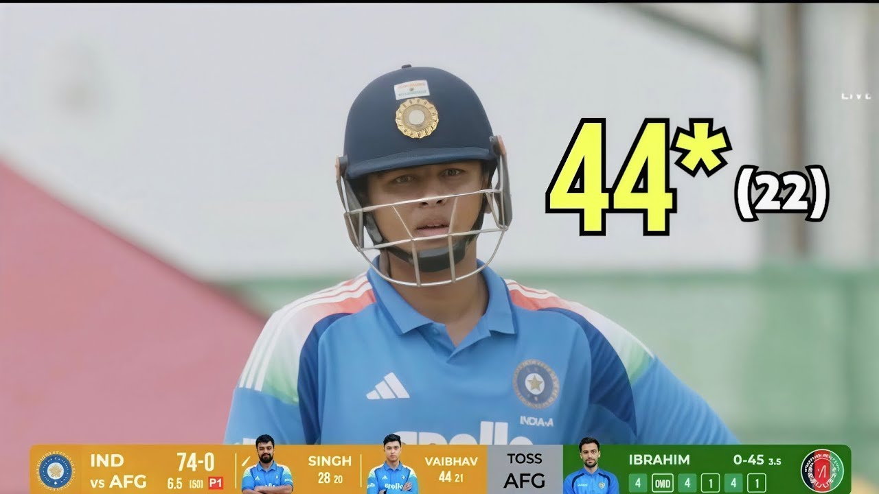 Vaibhav Suryavanshi batting Highlights Today IND A vs AFG A Tri Series Match, Today Match Highlights