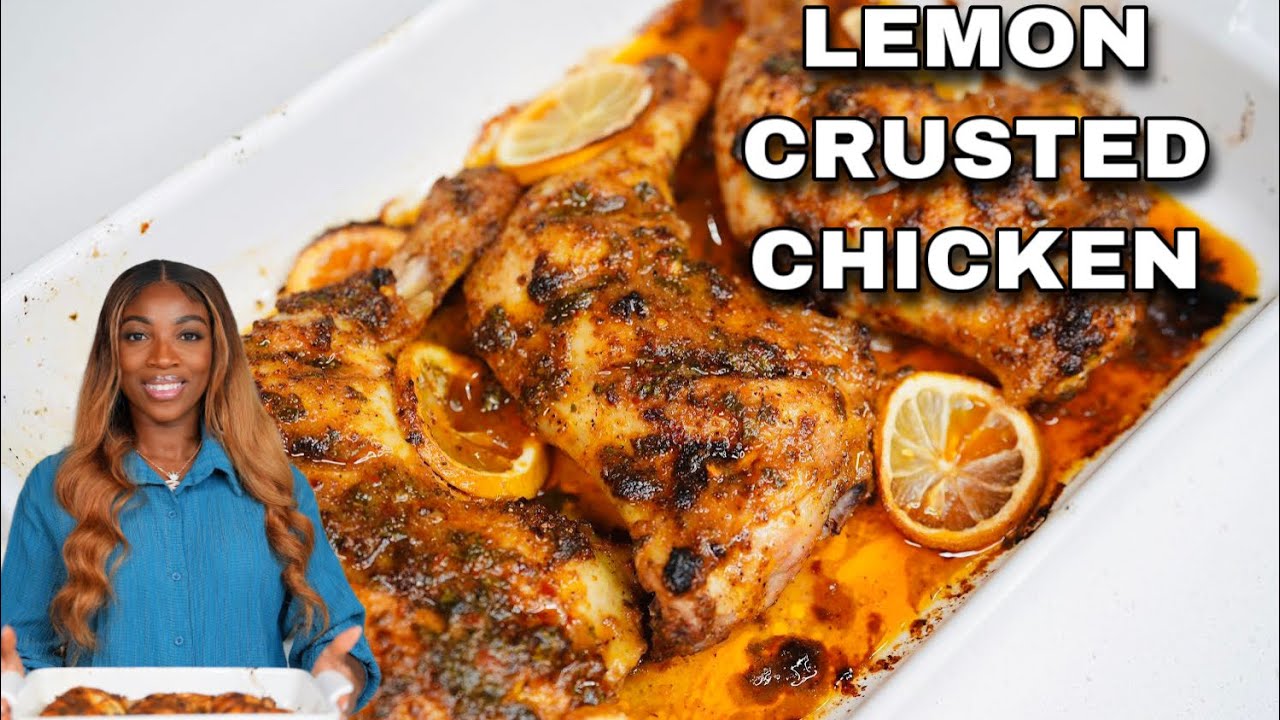 Irresistible Juicy Oven Roasted Lemon Crusted Chicken Quarters