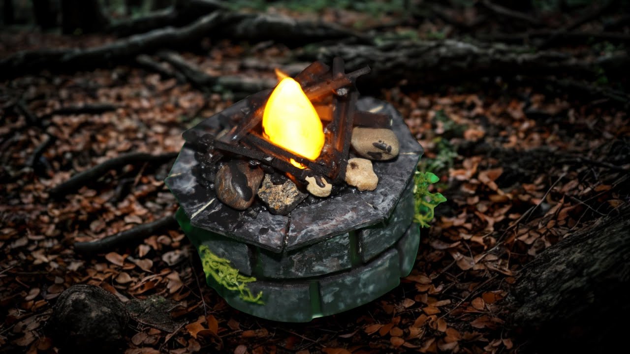 Mini fireplace with fake candle