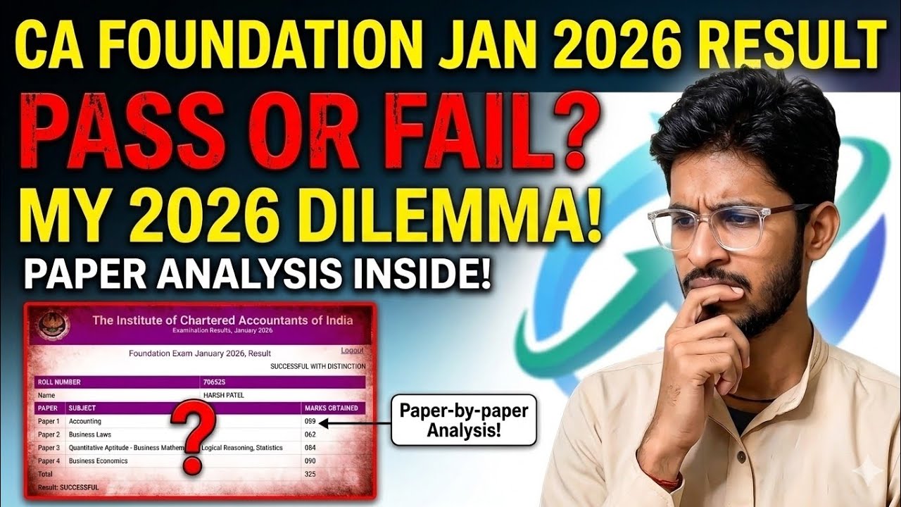 CA Foundation January 2026 Result | ICAI Result | CA Foundation| Harsh_ICAI_Journey