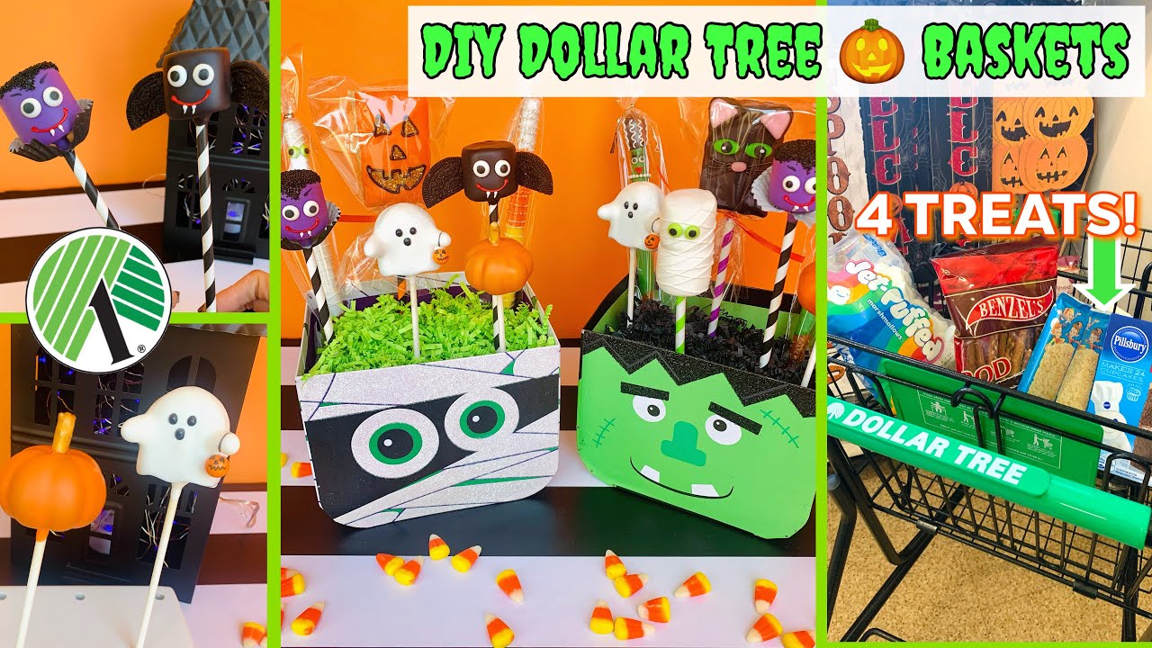 DIY Dollar Tree Halloween Treat Baskets | EASY DOLLAR TREE DIY CANDY TABLE TREATS
