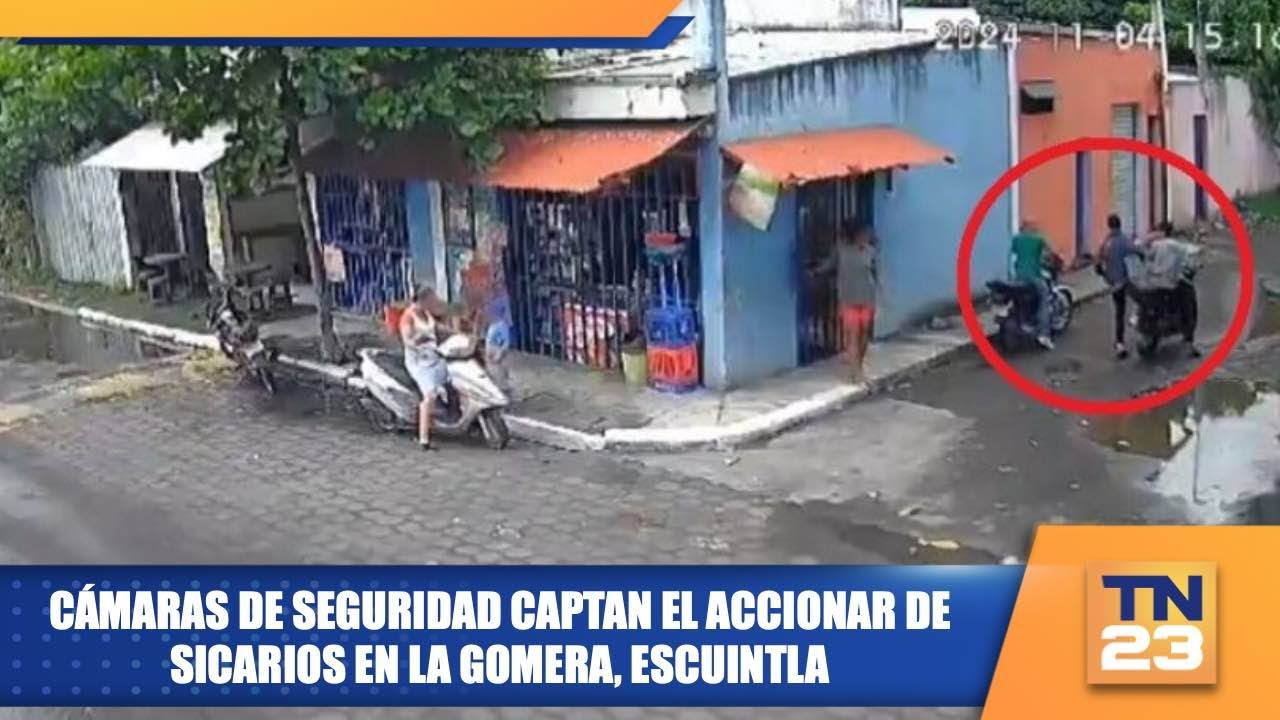 C&aacute;maras de seguridad captan el accionar de sicarios en La Gomera, Escuintla