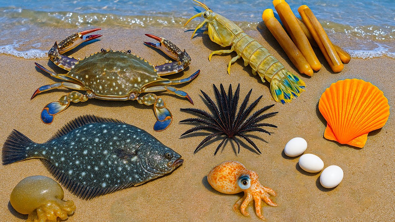 🌊 Coastal foraging: Crabs, Flounder, Octopus, Razor Clams & The Secret of 3 Sea Eggs 🦀🥚🐙