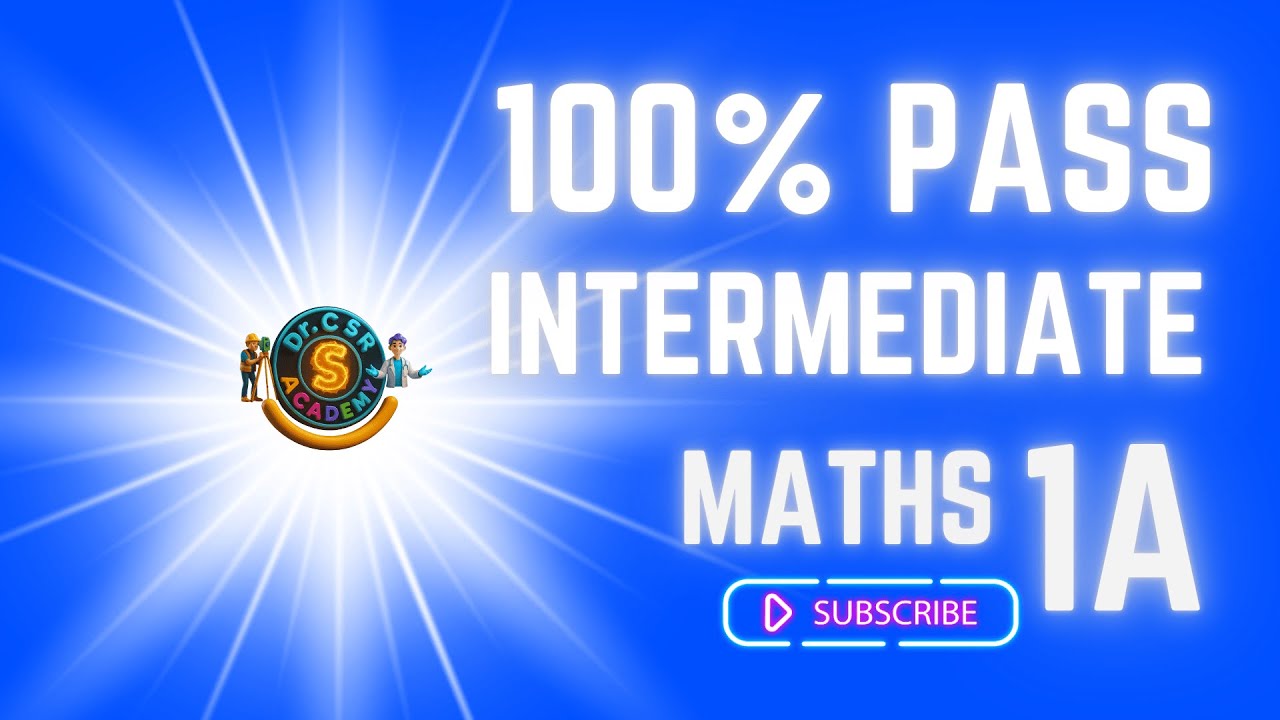 LIVE: Maths 1A Complete Classes | Important Concepts Problem Solving for IPE  | DrCSR Academy