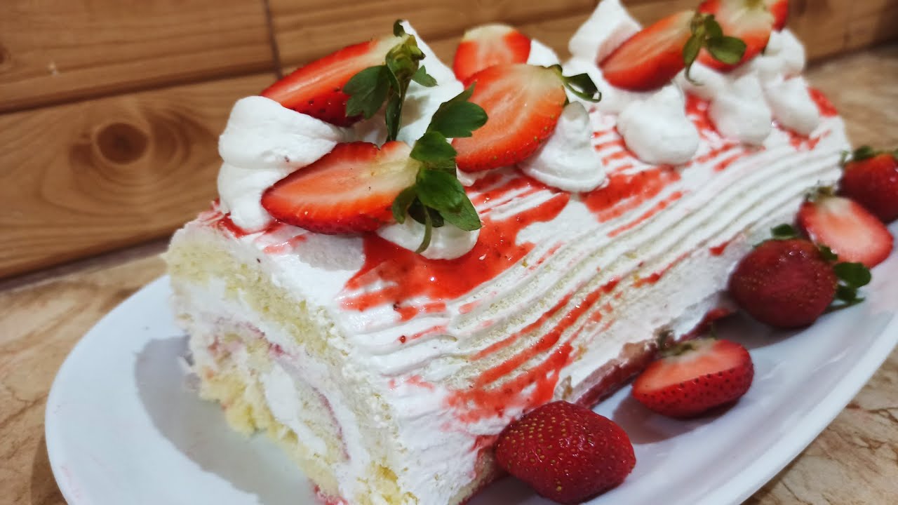 بيسكوي رولي بالفراولة 🍓 بكل أسراره كيما تاع المحلات biscuit roulé aux fraises