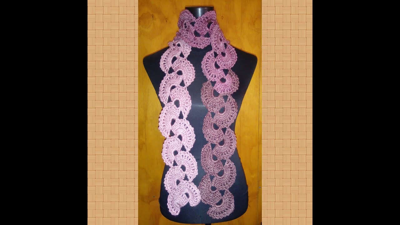 BUFANDA ABANICO A CROCHET PASO A PASO