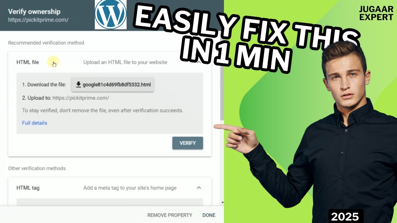 Как подтвердить право собственности на Google Search Console в WordPress [2025]