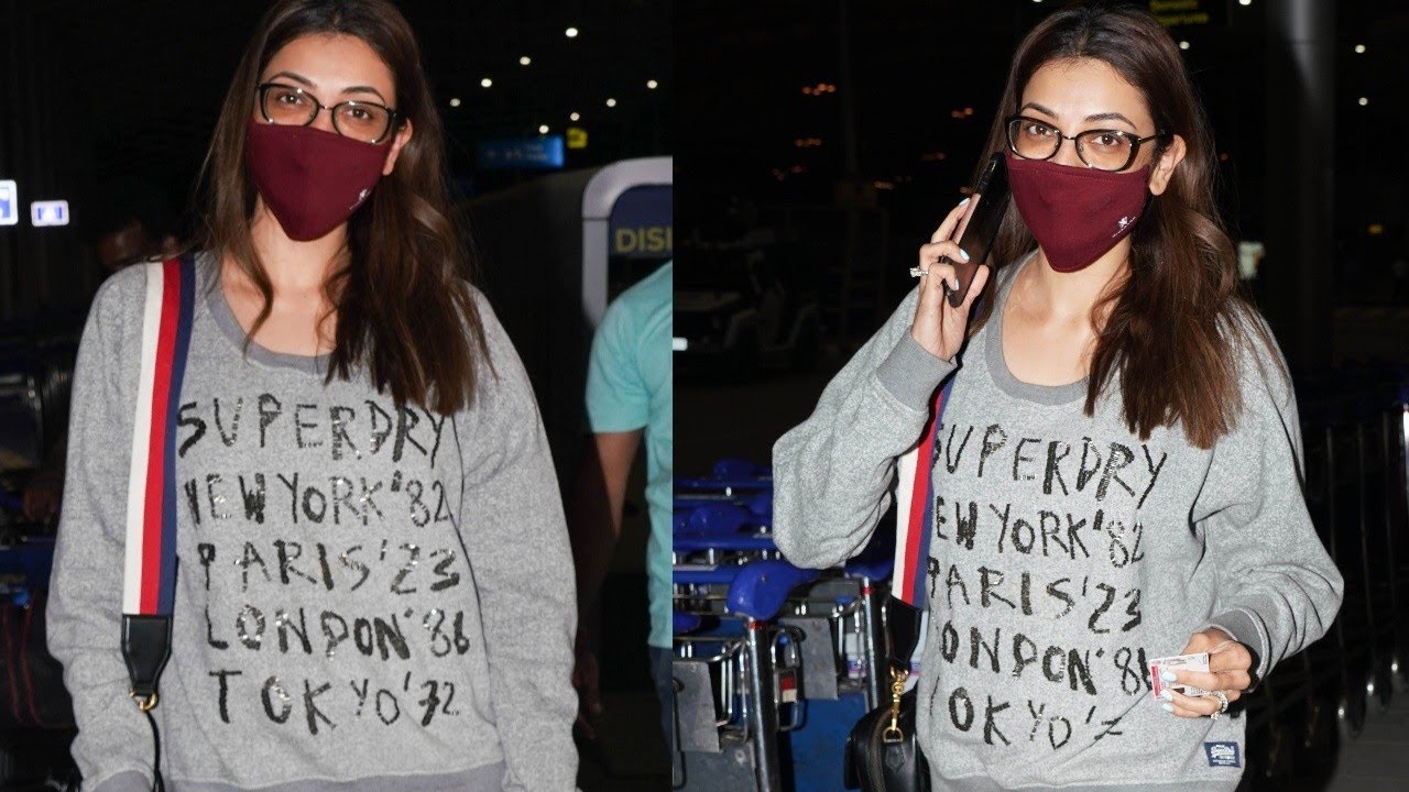 Actress Kajal Aggarwal Visuals At Airport Today | TFPC