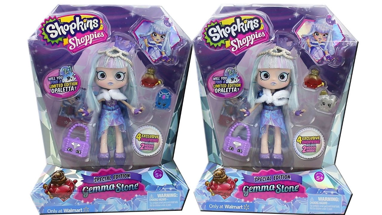 Special Edition Shopkins Shoppies Doll Gemma Stone Unboxing Toy Review Walmart Exclusive