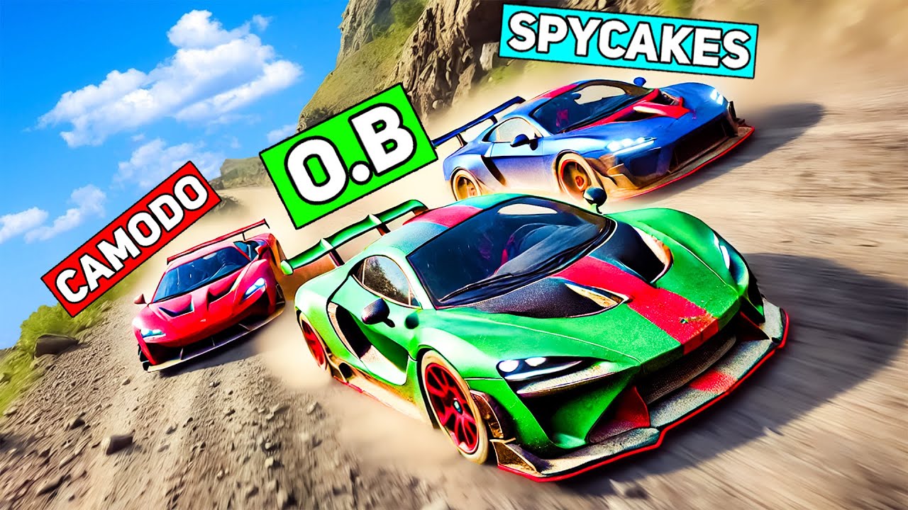 Three Friends Race Down a DANGEROUS Road in BeamNG Drive?!