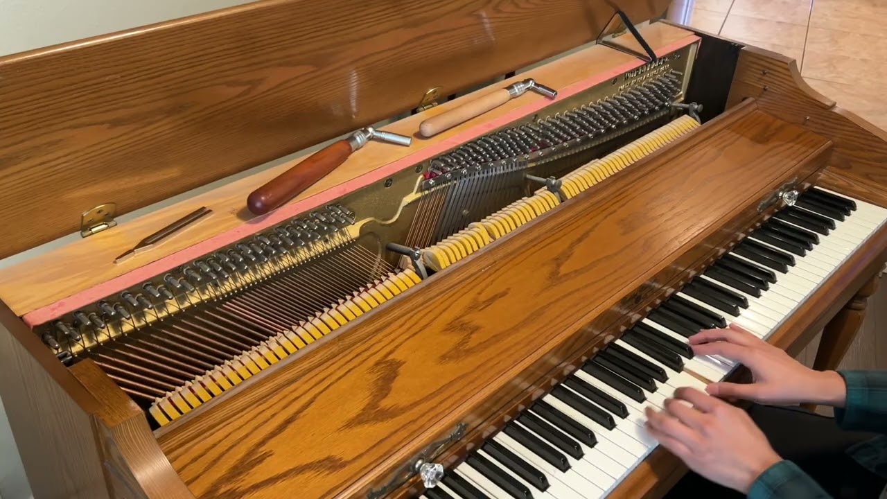 Before & After 8+ yrs tuning Wurlitzer spinet piano