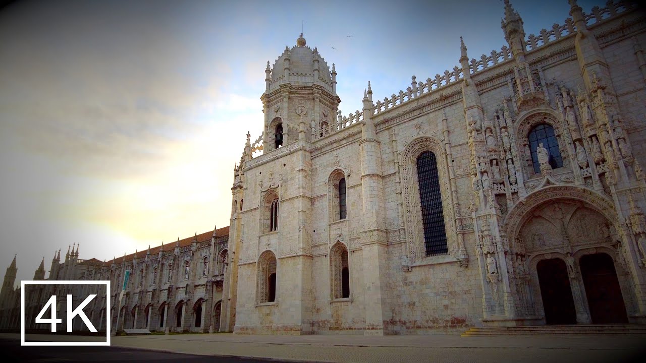 4K Jerónimos Monastery, Lisbon, Belém  - Virtual Tour - Deserted Lisbon Lockdown 2021 - ASMR 60fps