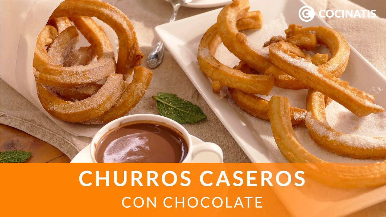 Chocolate con CHURROS ☕☃️ Receta f&aacute;cil y casera 👩🏼&zwj;🍳 How to make churros 👨🏻&zwj;🍳 Cocinatis
