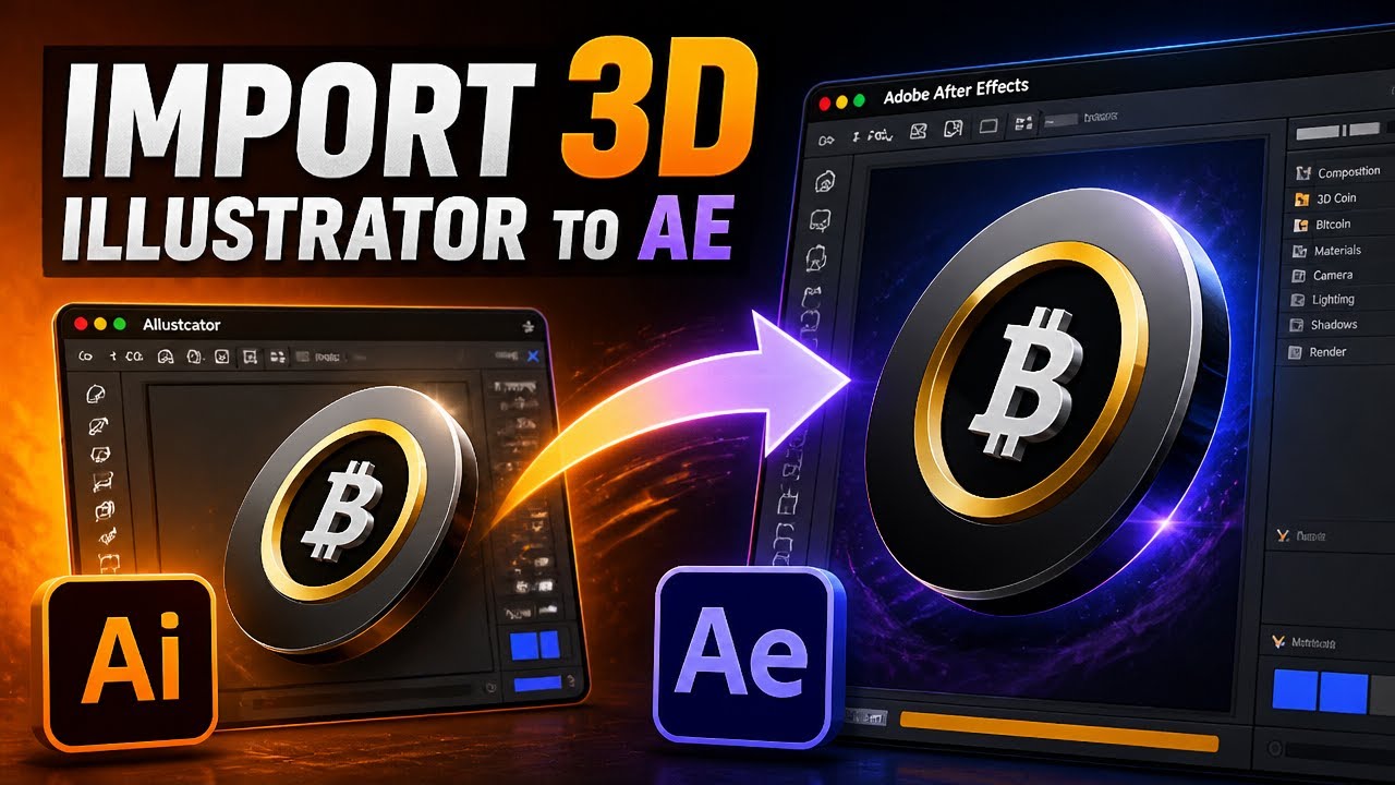 How to Import Adobe Illustrator 3D vector graphics into After Effects | Prepare & Import Guide