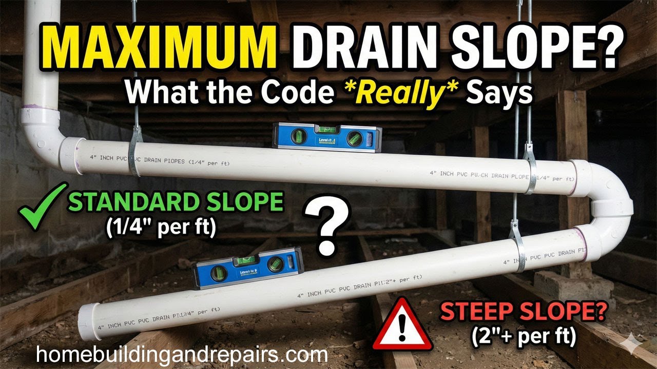 The Truth About Maximum Home Plumbing Drain Pipe Slope And What the Code Actually Says