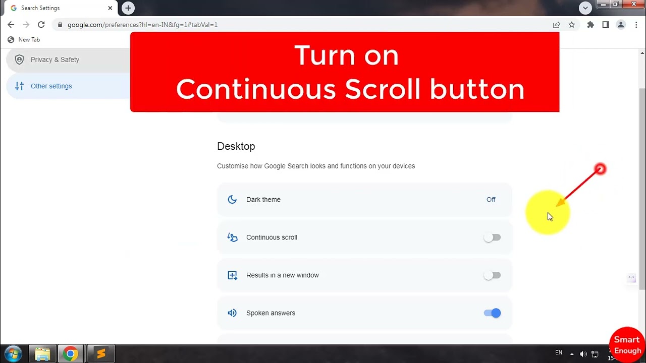 How to Turn on Continuous Scroll in Google Search?